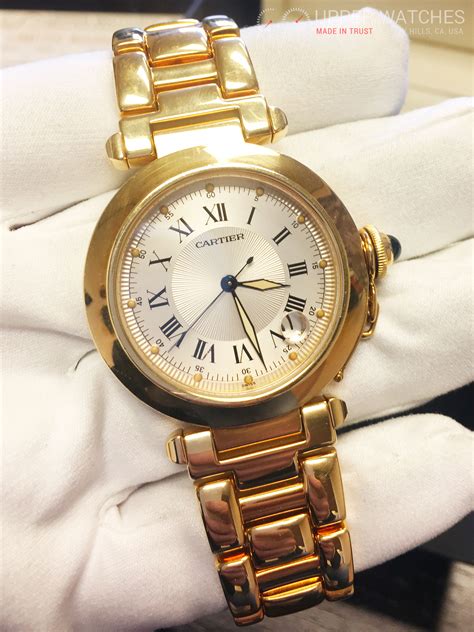 cartier gold womens watch|cartier 18k gold watch price.